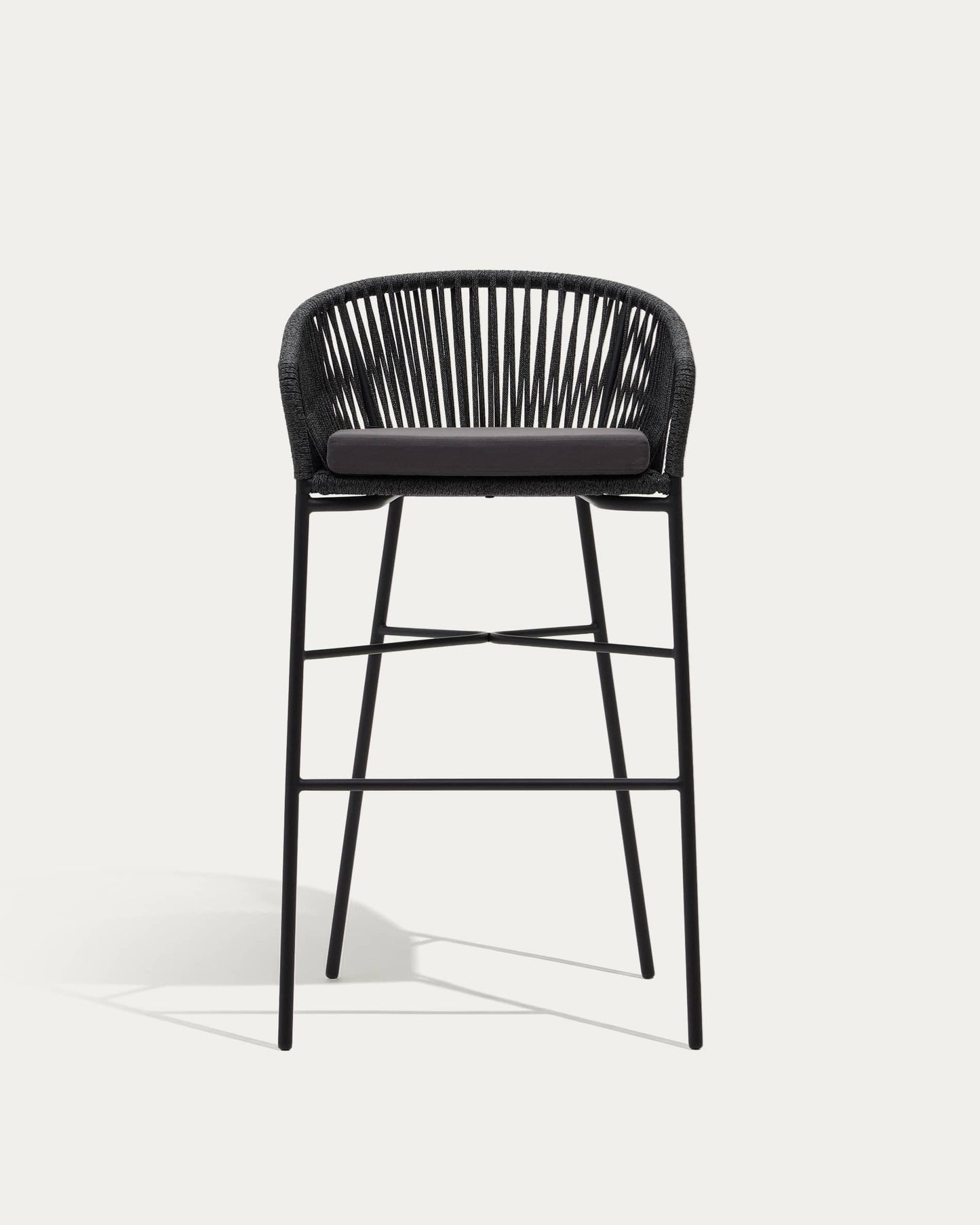 Sgabello Yanet in corda nera altezza 80 cm