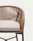 Sgabello Yanet in corda beige altezza 80 cm
