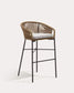 Sgabello Yanet in corda beige altezza 80 cm