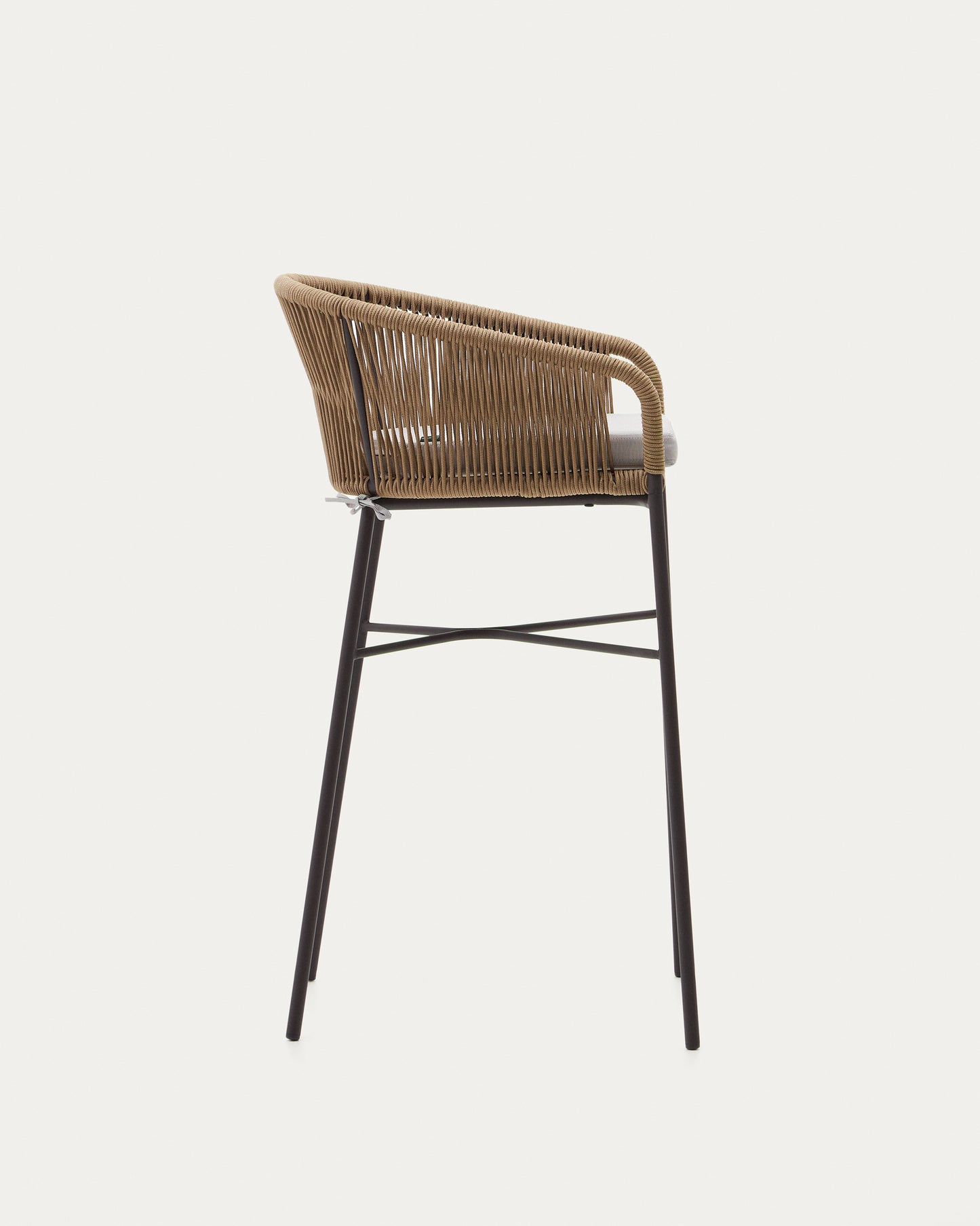 Sgabello Yanet in corda beige altezza 80 cm