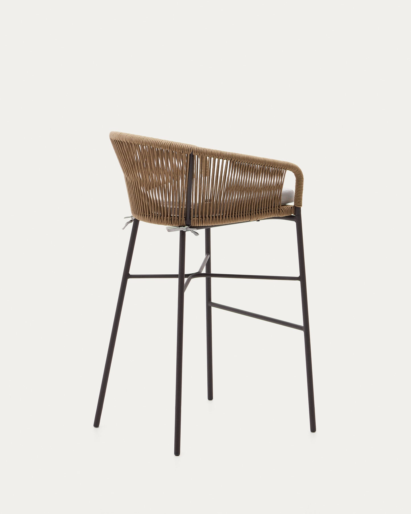 Sgabello Yanet in corda beige altezza 80 cm