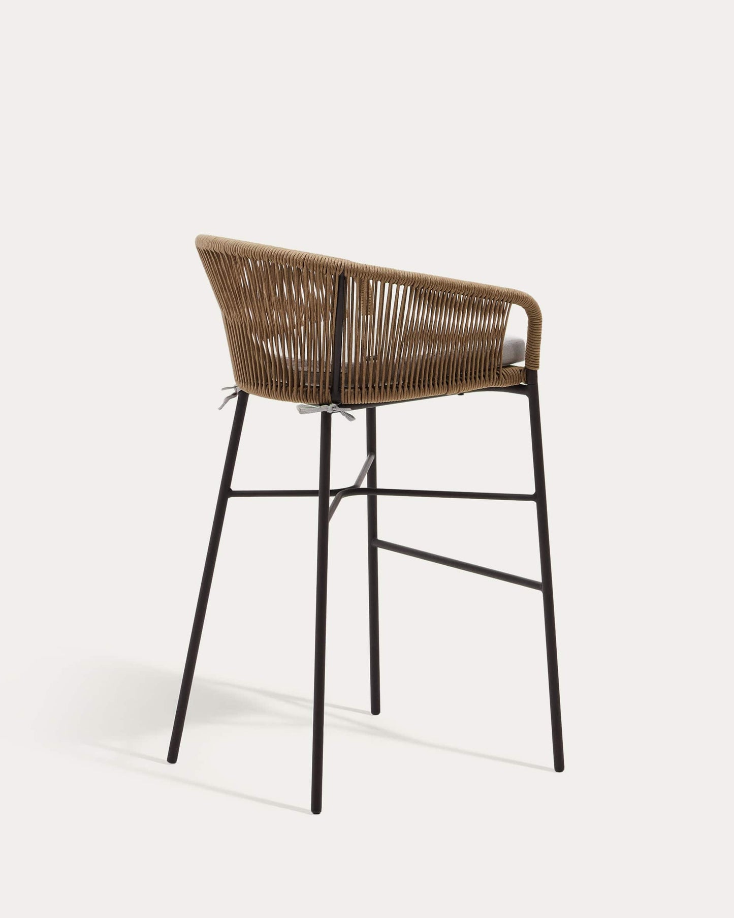 Sgabello Yanet in corda beige altezza 80 cm