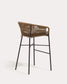 Sgabello Yanet in corda beige altezza 80 cm