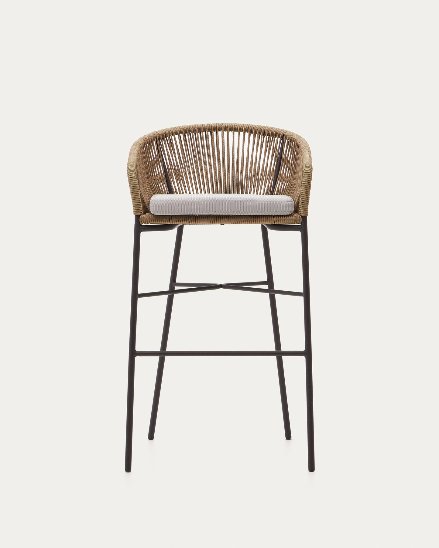 Sgabello Yanet in corda beige altezza 80 cm