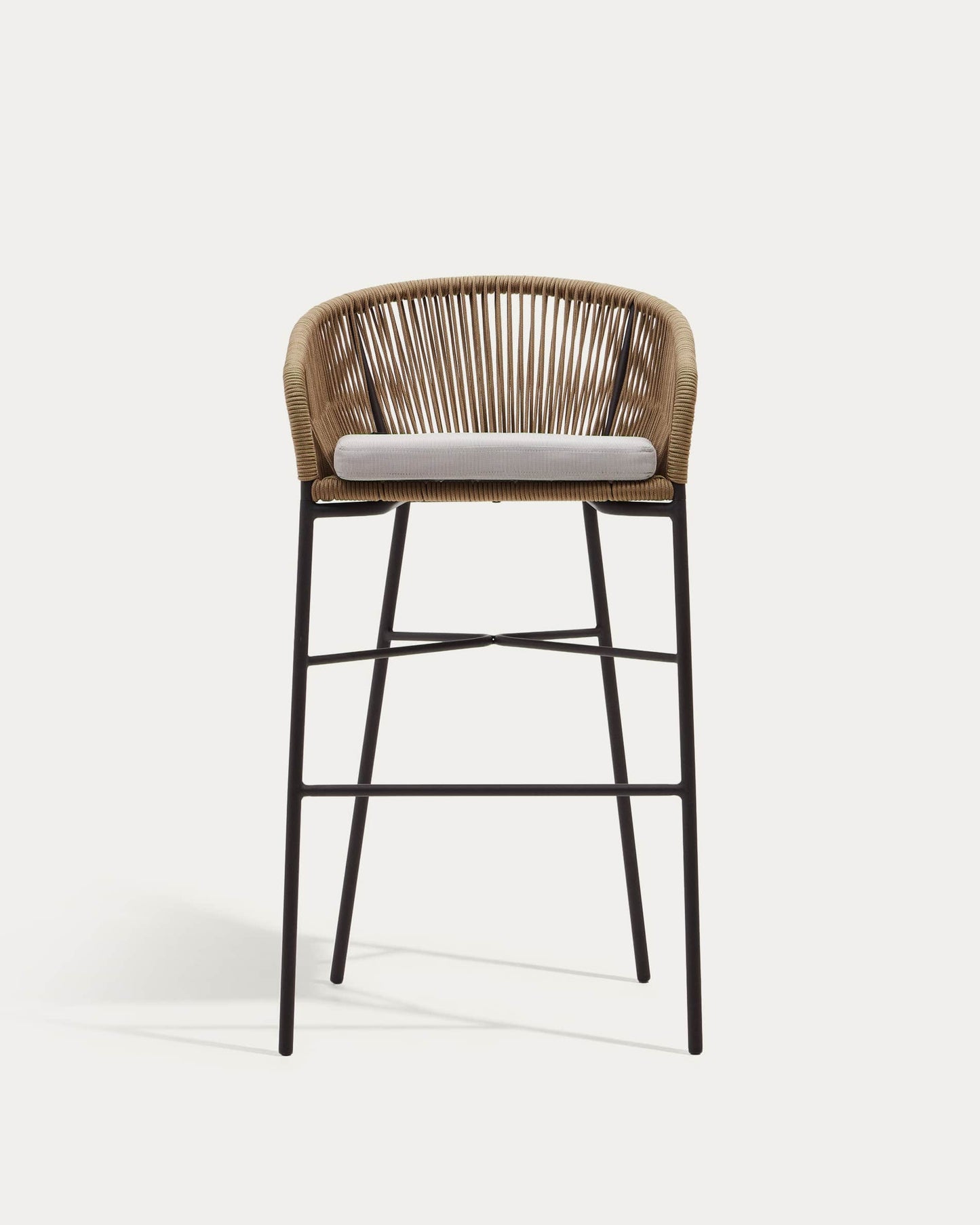 Sgabello Yanet in corda beige altezza 80 cm