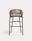 Sgabello Yanet in corda beige altezza 80 cm
