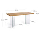 Tavolo Lotty impiallacciato rovere in finitura naturale e gambe in vetro 180 x 100 cm