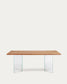Tavolo Lotty impiallacciato rovere in finitura naturale e gambe in vetro 180 x 100 cm