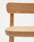 Sgabello Romane legno di faggio naturale impiallacciato frassino e rattan altezza 75 cm
