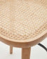 Sgabello Romane legno di faggio naturale impiallacciato frassino e rattan altezza 75 cm