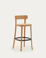 Sgabello Romane legno di faggio naturale impiallacciato frassino e rattan altezza 75 cm