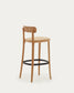 Sgabello Romane legno di faggio naturale impiallacciato frassino e rattan altezza 75 cm