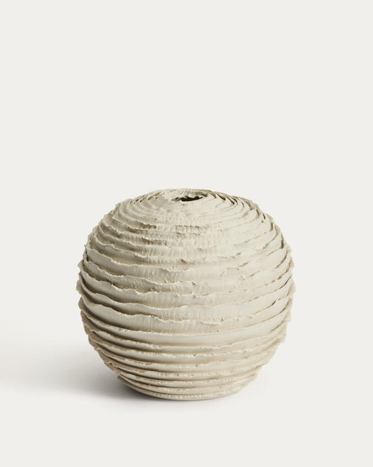 Vaso Evania in ceramica beige 21 cm