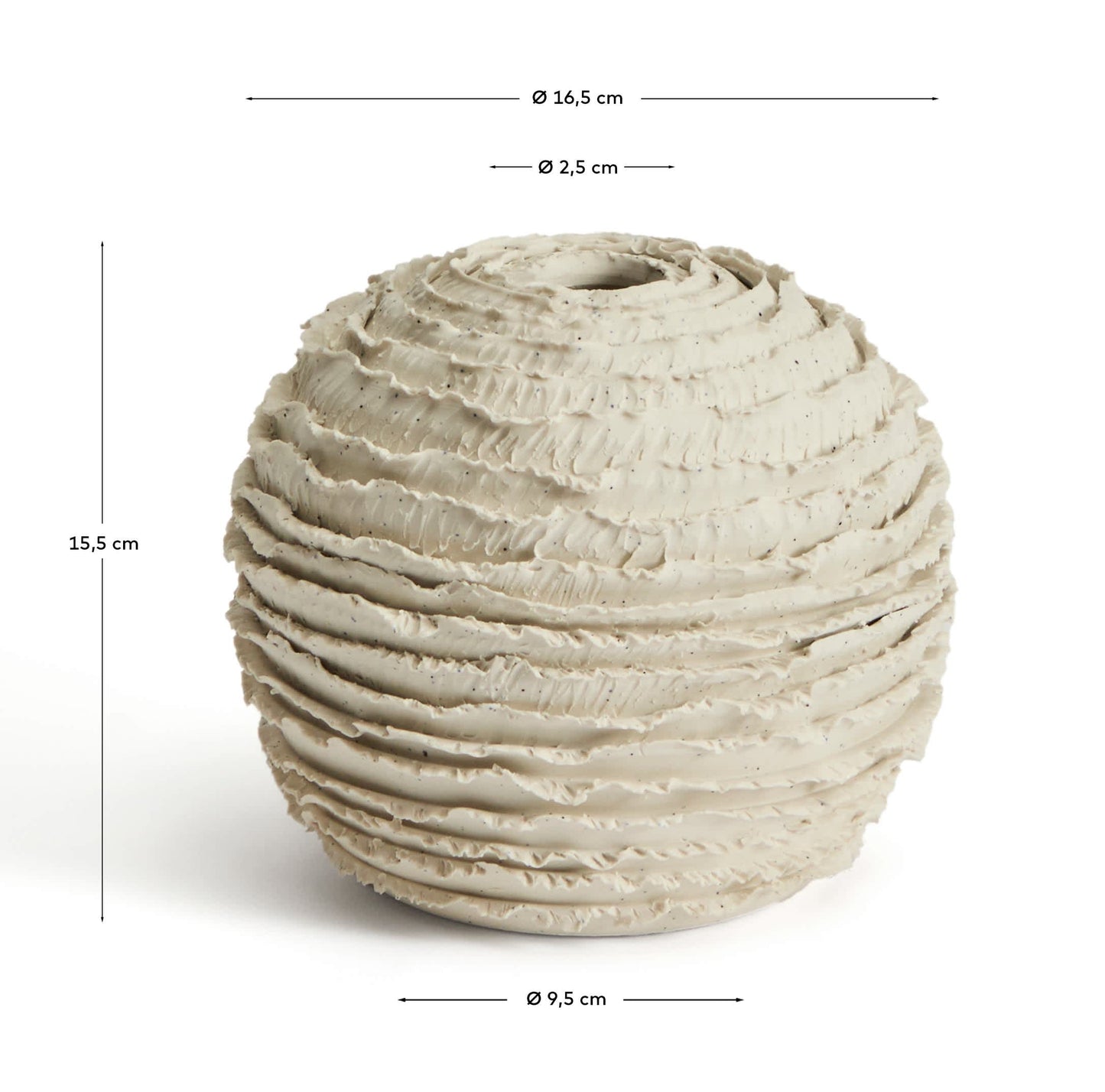 Vaso Evania in ceramica beige 15,5 cm