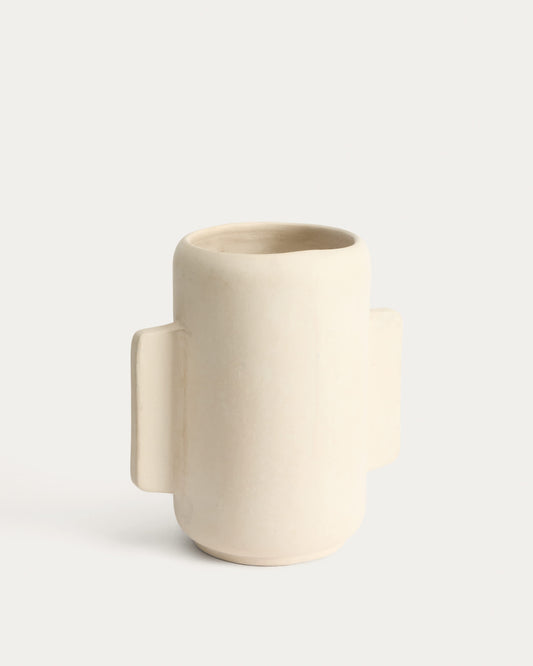 Vaso Mireni in cartapesta beige 38 cm