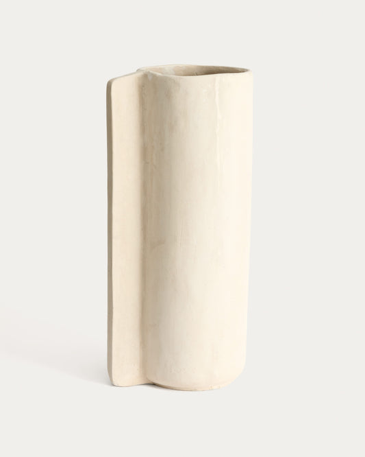 Vaso Mireni in cartapesta beige 67 cm