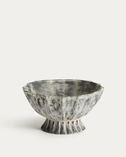 Centrotavola Valura in cartapesta grigio Ø 26 cm