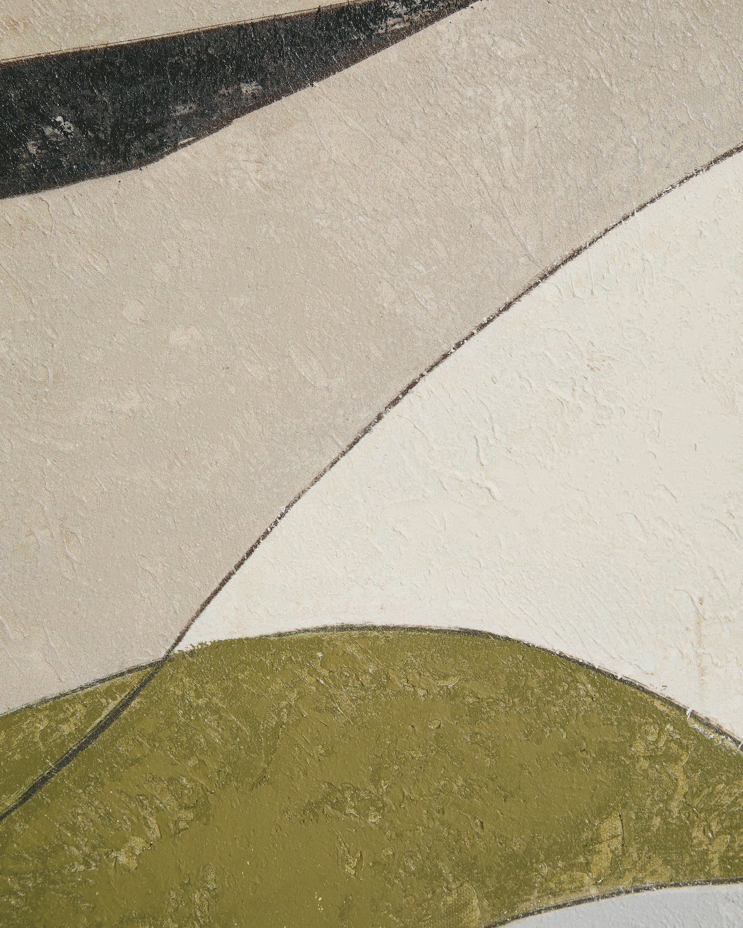 Tela astratta Marvilo grigio e senape 60 x 90 cm