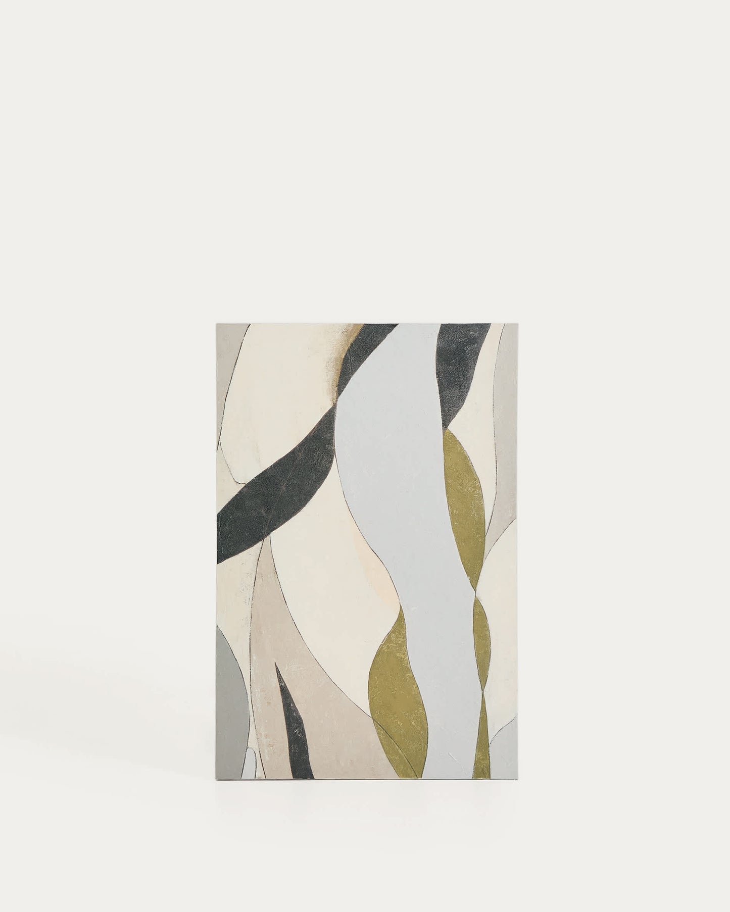 Tela astratta Marvilo grigio e senape 60 x 90 cm