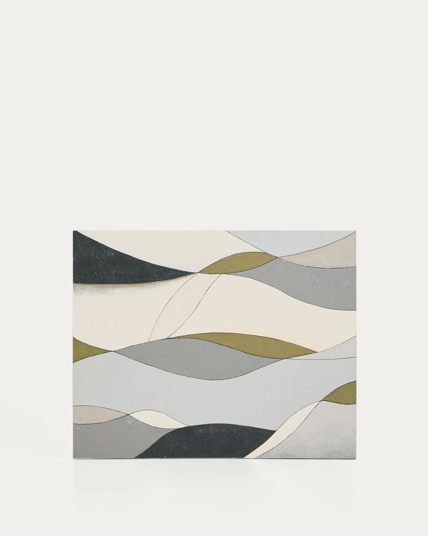 Tela astratta Marvilo grigio e senape 80 x 100 cm