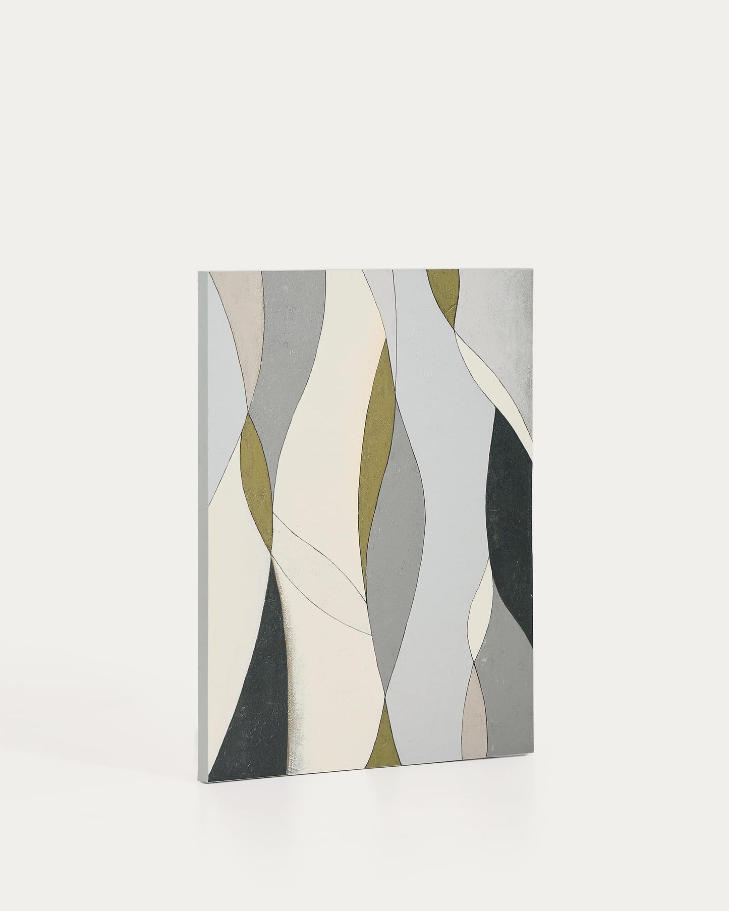 Tela astratta Marvilo grigio e senape 80 x 100 cm