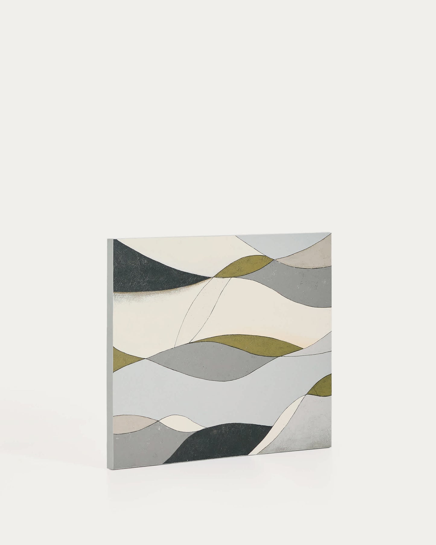 Tela astratta Marvilo grigio e senape 80 x 100 cm
