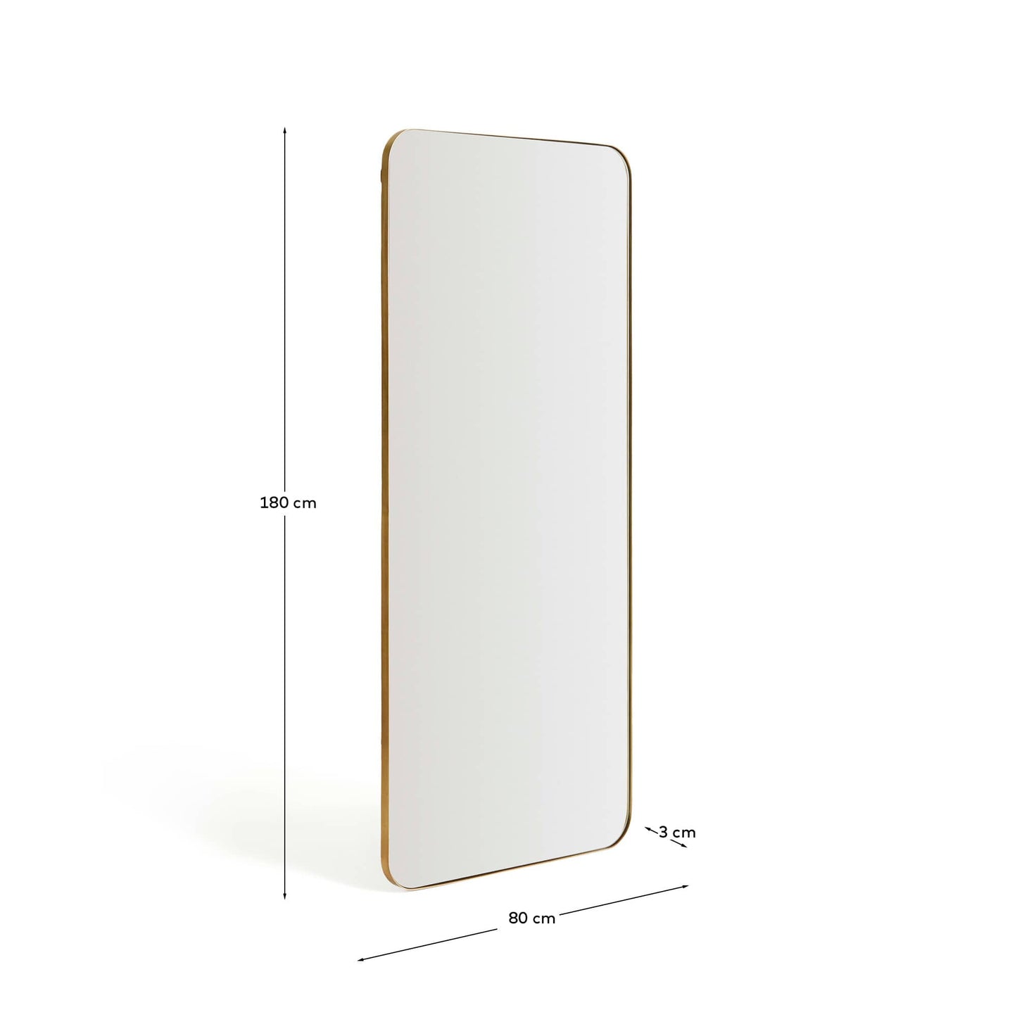 Specchio Marco in metallo dorato 80 x 180 cm