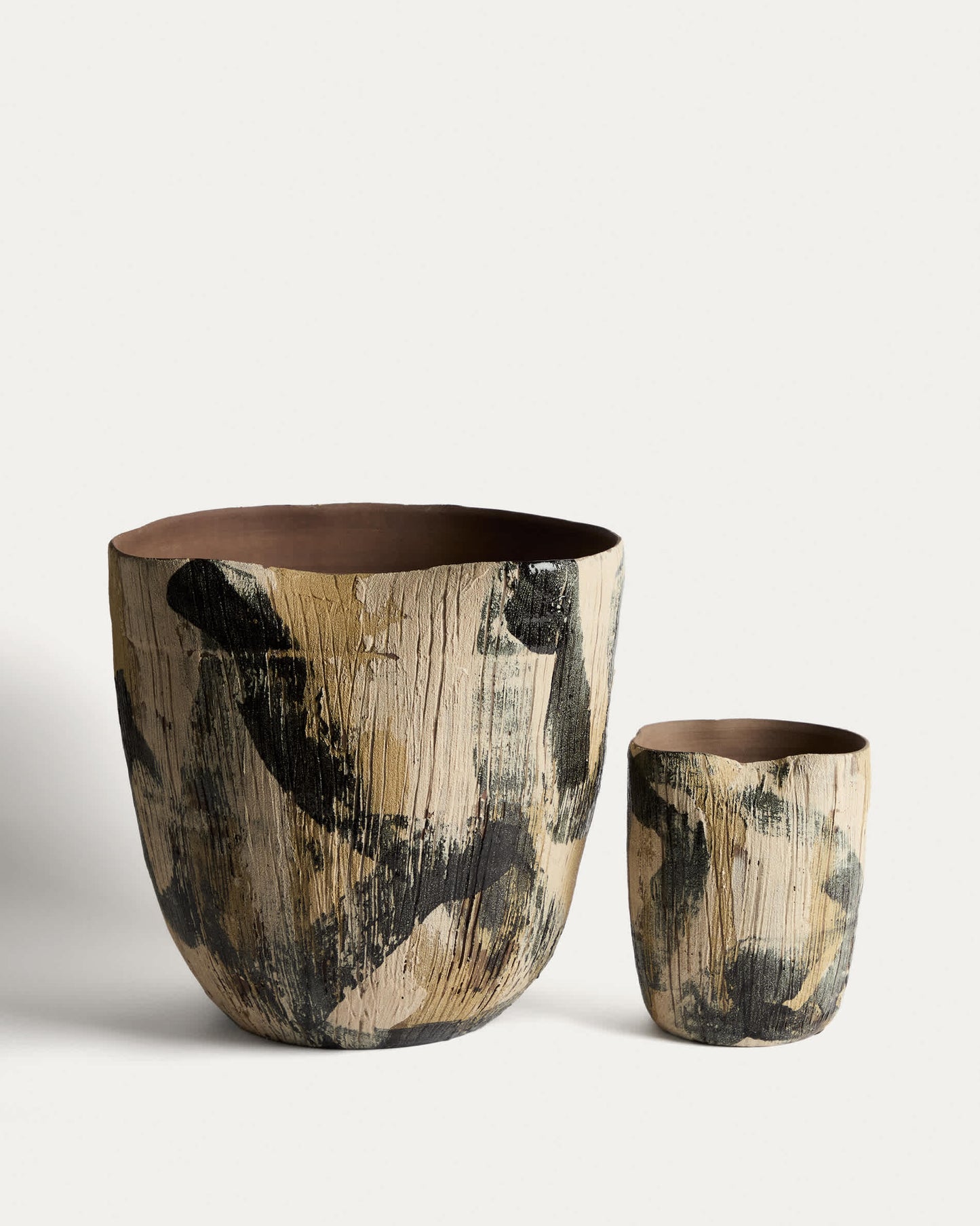 Vaso Dirva in ceramica marrone 38 cm