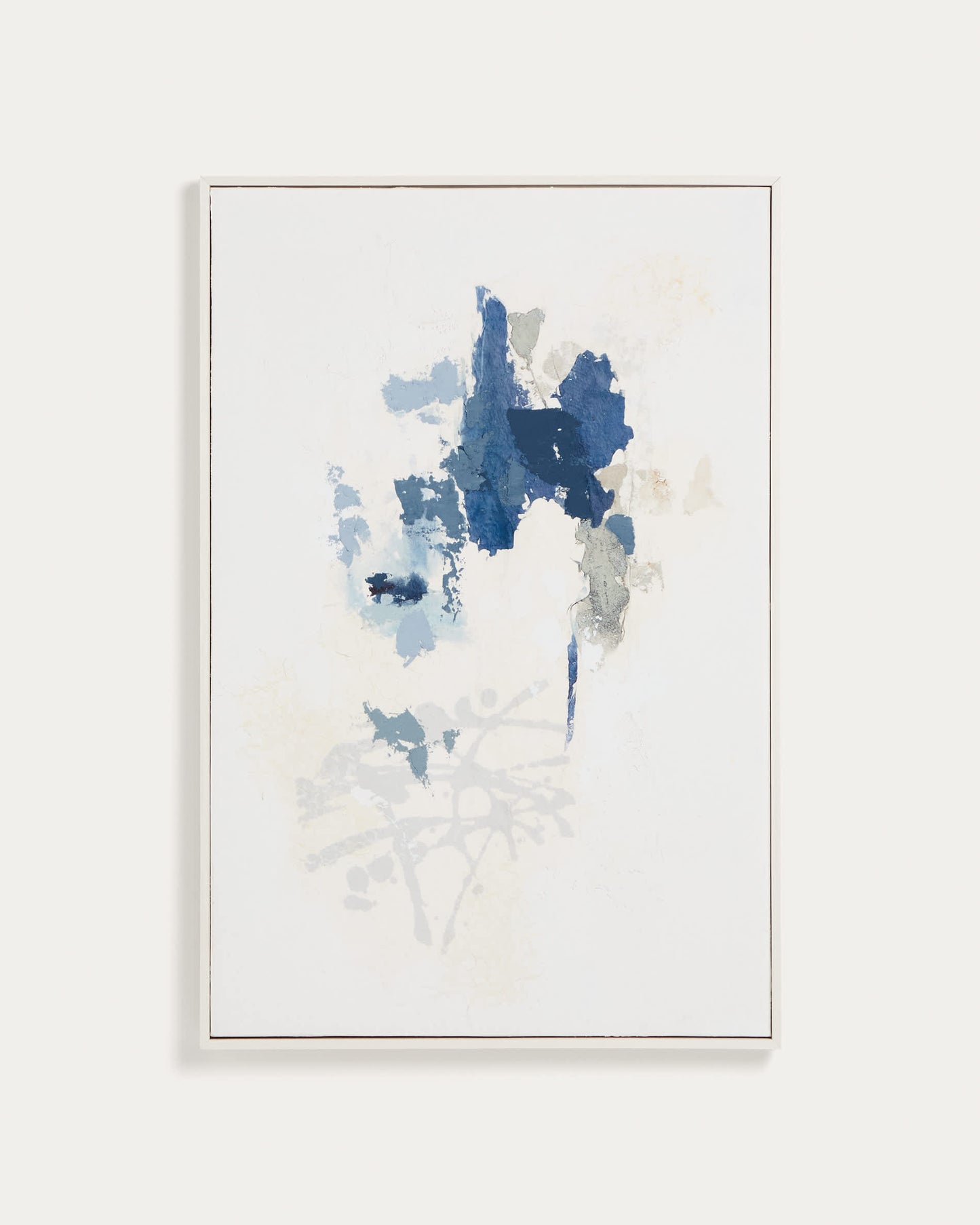 Quadro astratto Erale grigio e blu dipinto a mano (60 x 90 cm)