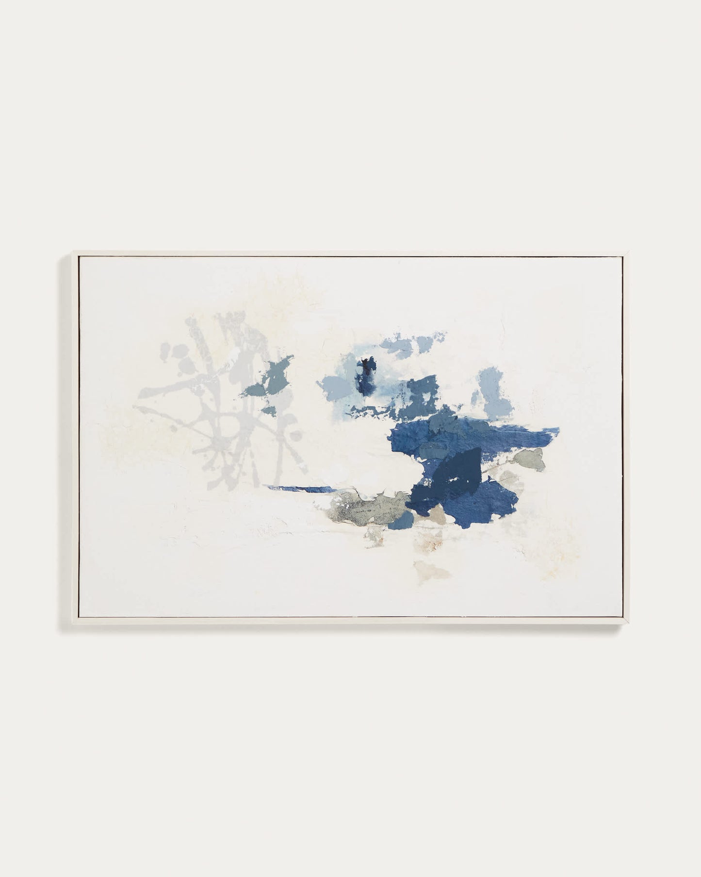 Quadro astratto Erale grigio e blu dipinto a mano (60 x 90 cm)