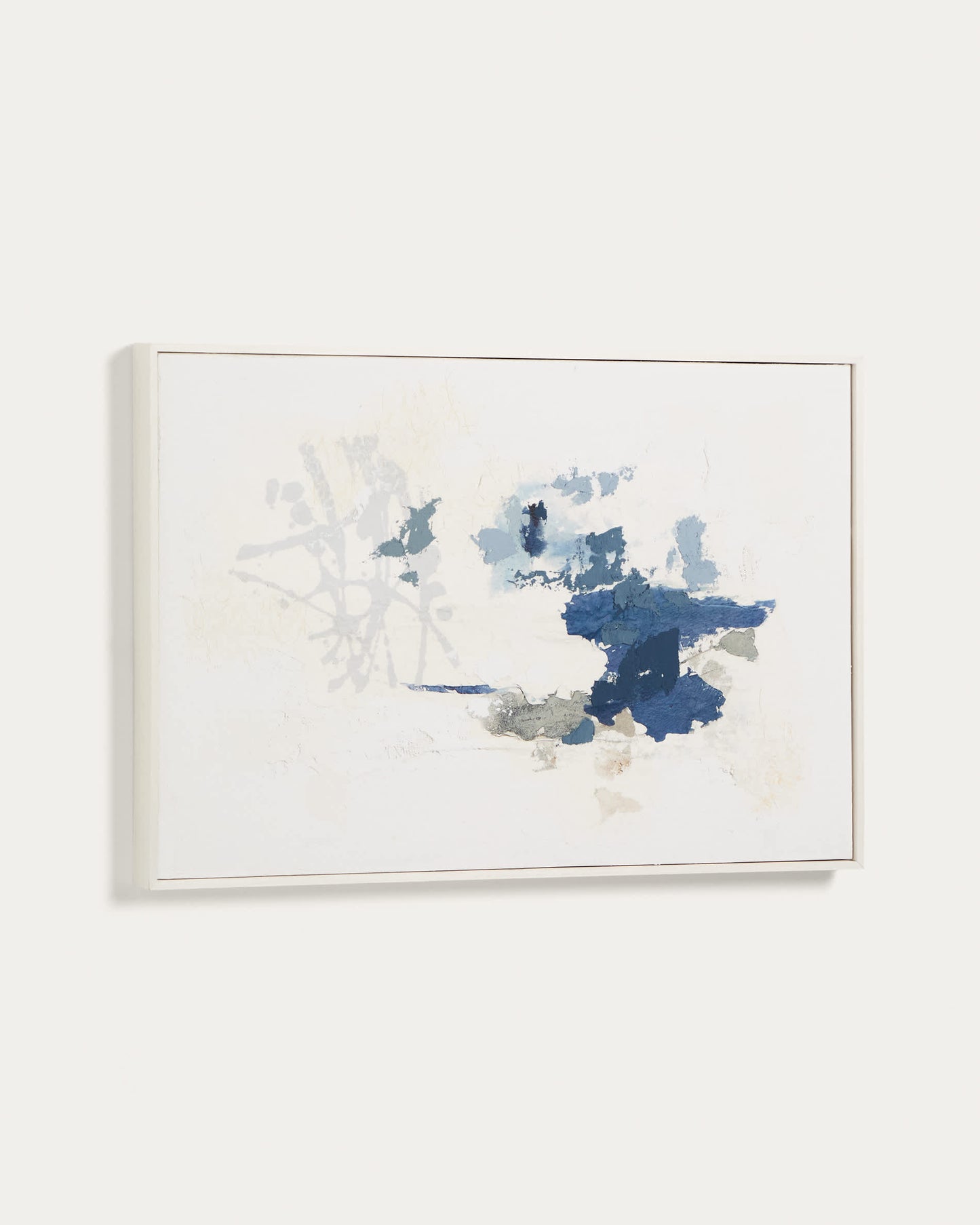 Quadro astratto Erale grigio e blu dipinto a mano (60 x 90 cm)
