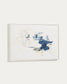 Quadro astratto Erale grigio e blu dipinto a mano (60 x 90 cm)