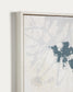 Quadro astratto Erale grigio e blu dipinto a mano (47 x 182 cm)
