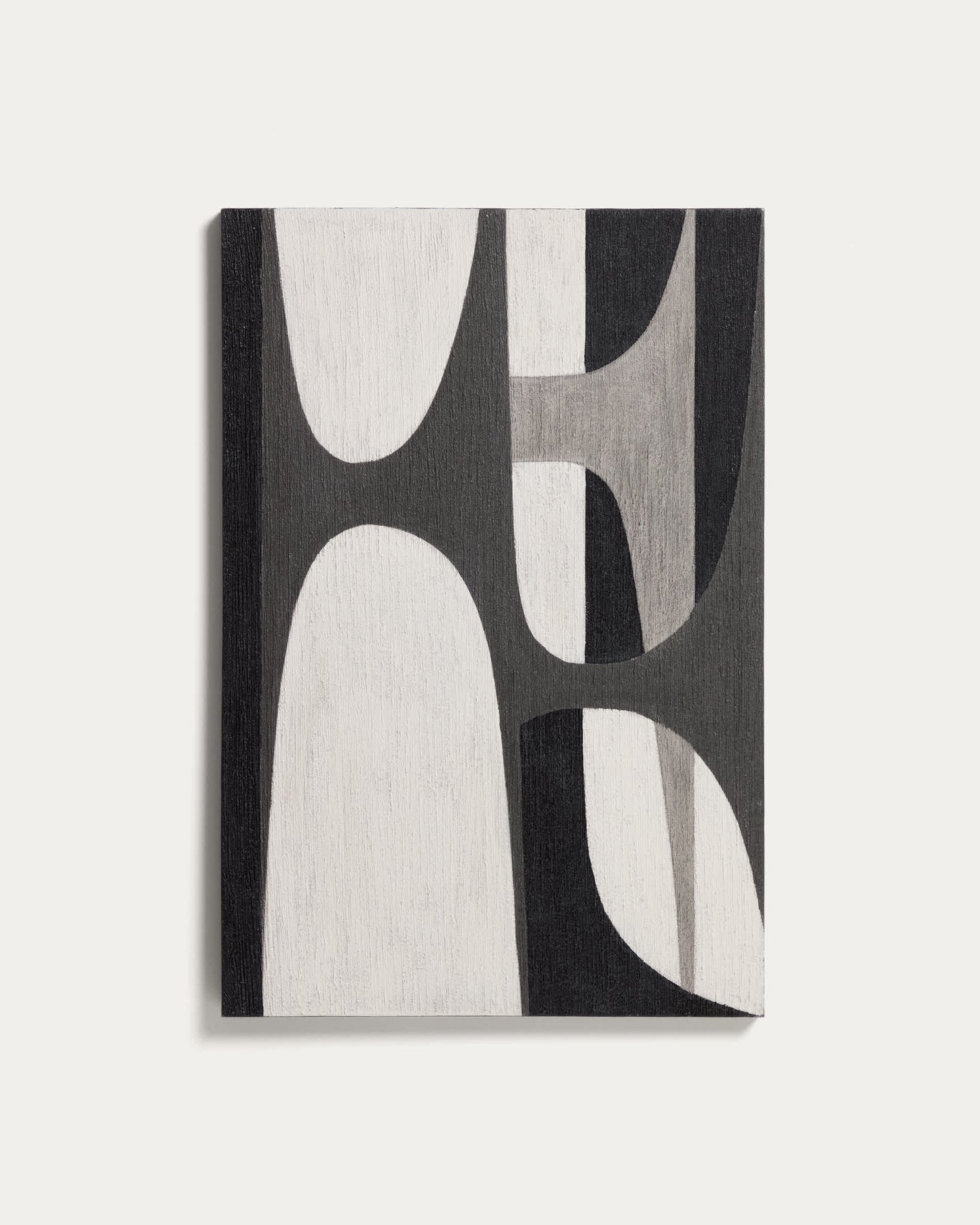 Quadro astratto Onure in bianco e nero (60 x 90 cm)