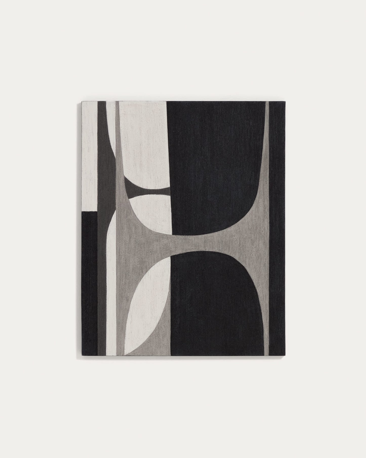 Quadro astratto Onure in bianco e nero (80 x 100 cm)