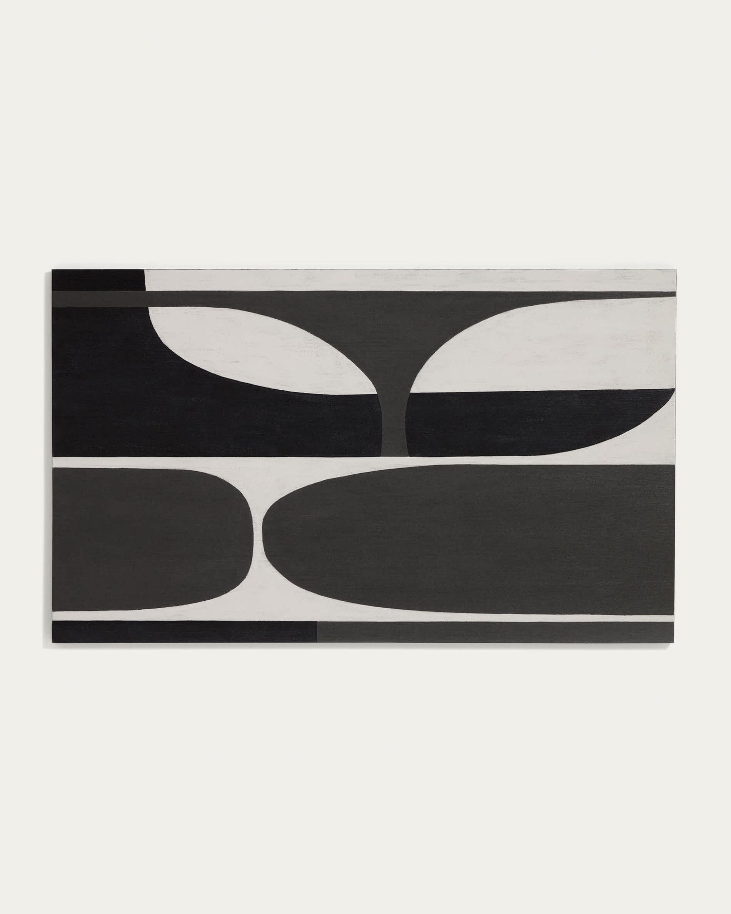 Quadro astratto Onure in bianco e nero (120 x 200 cm)