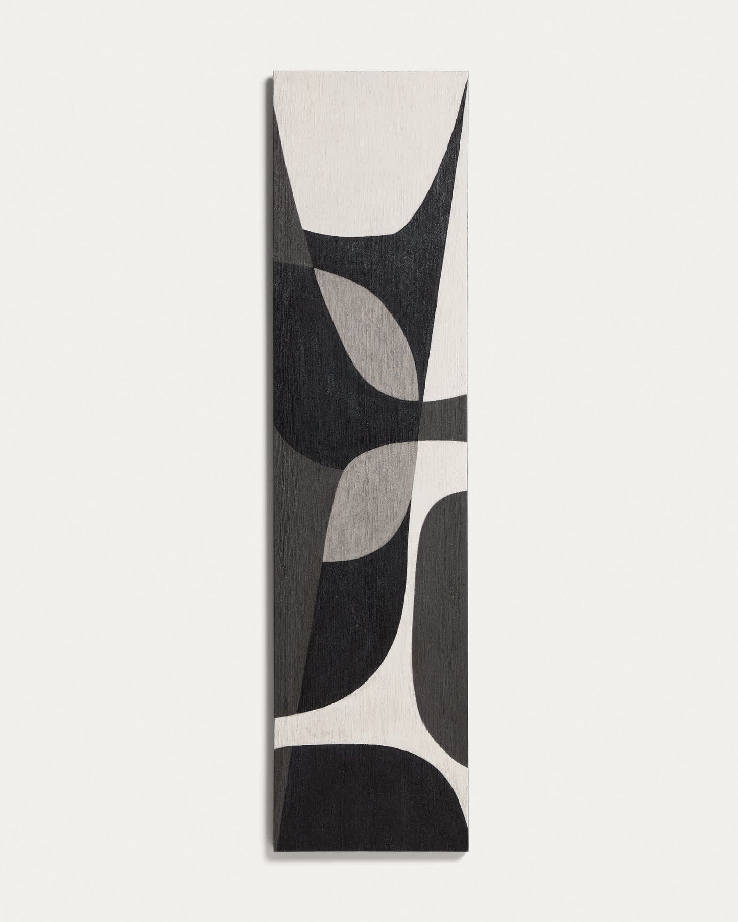 Quadro astratto Onure in bianco e nero (45 x 180 cm)