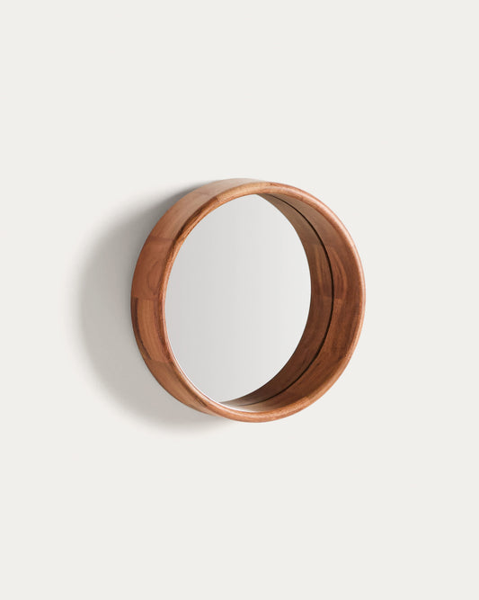Specchio Berale in legno di acacia Ø 30,5 cm