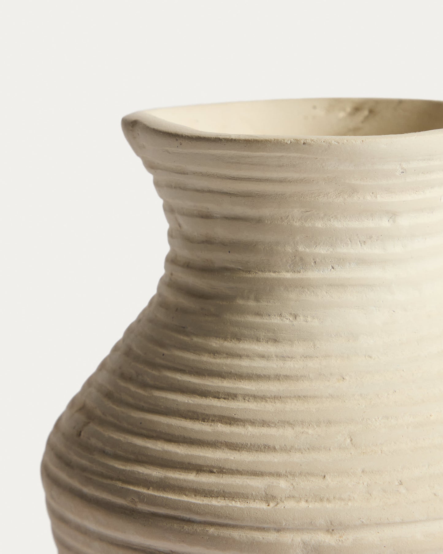 Vaso Pria in cartapesta beige 25 cm
