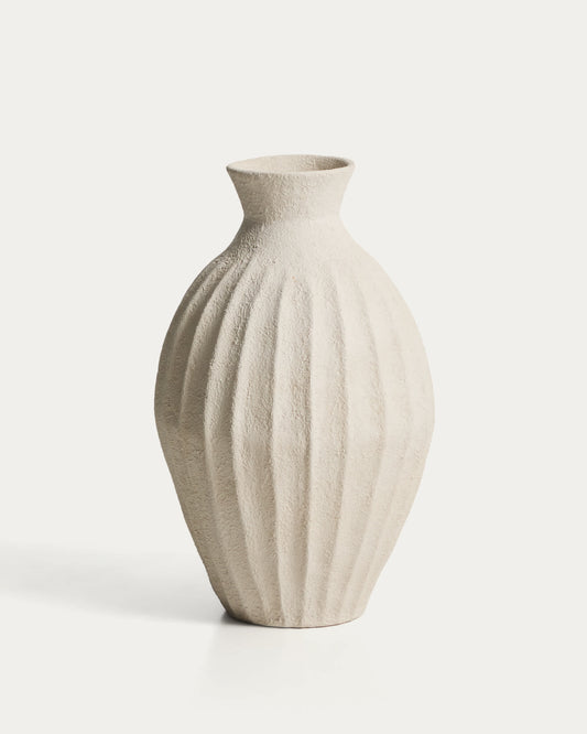 Vaso Arquena in cartapesta beige 67 cm