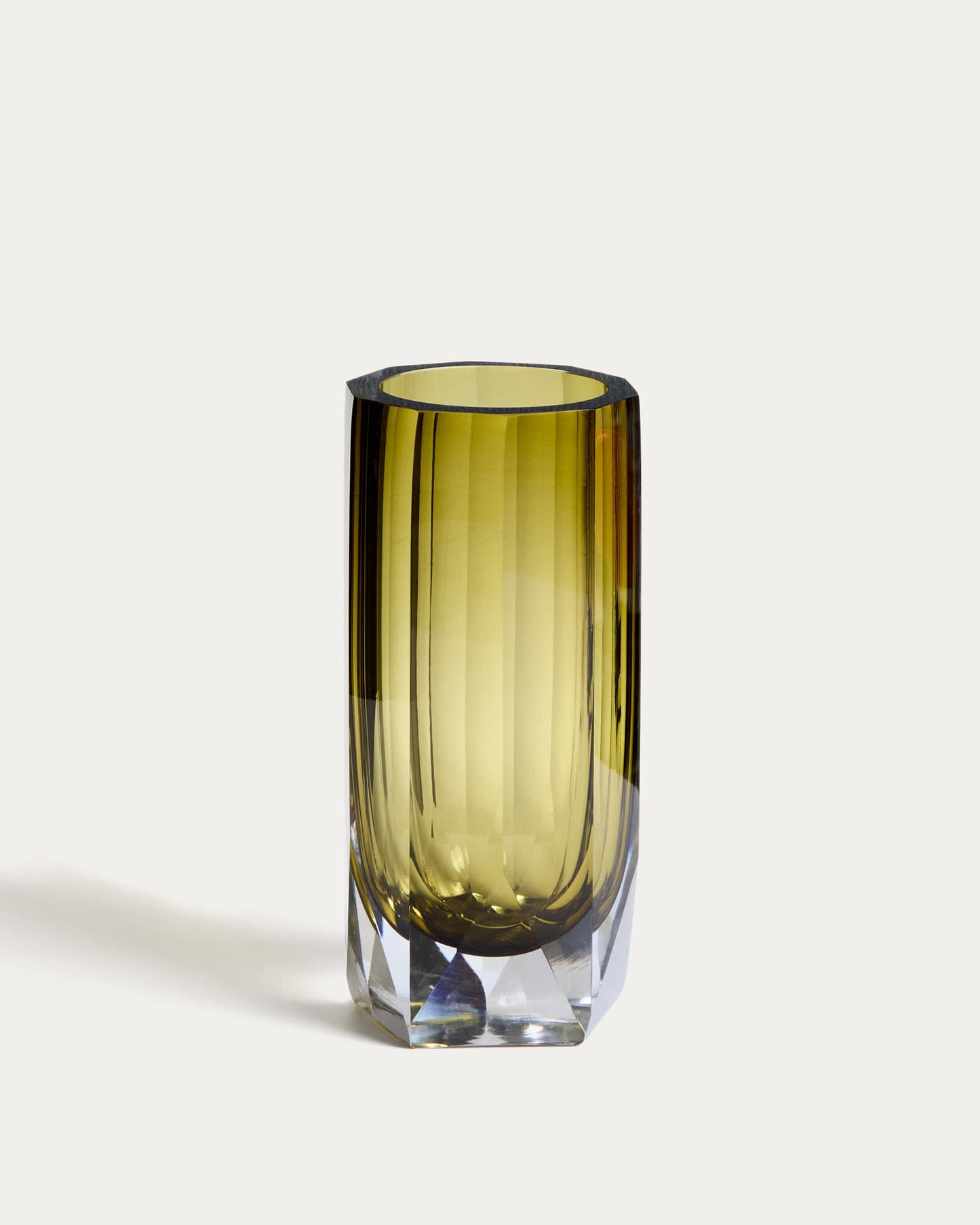 Vaso Uconi in vetro verde oliva 26 cm