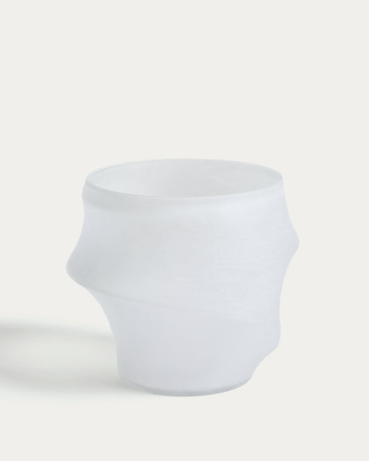 Vaso Neluo in vetro opalino bianco, 31,5 cm