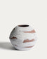Vaso Emiro in ceramica terracotta e bianca 24 cm