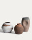 Vaso Emiro in ceramica terracotta e bianca 24 cm