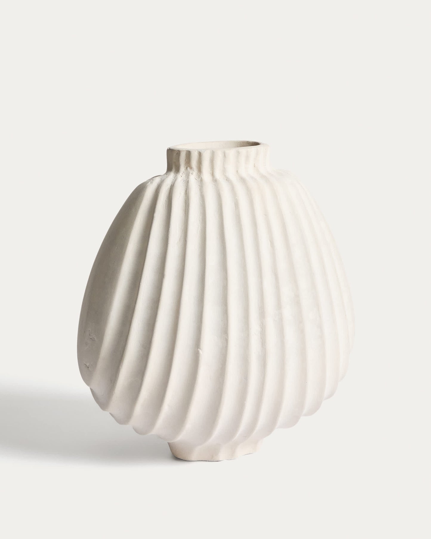 Vaso Arisea  di carta pesta écru 25 cm