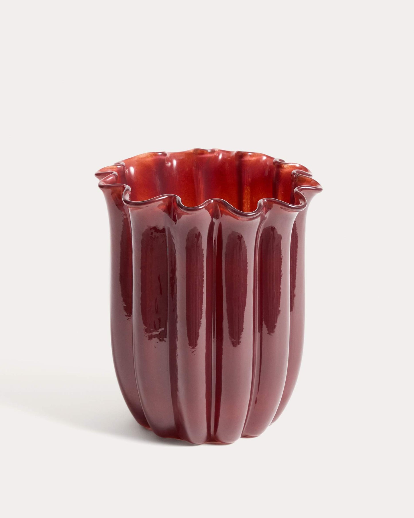 Vaso Cerin in vetro bordeaux 20 cm
