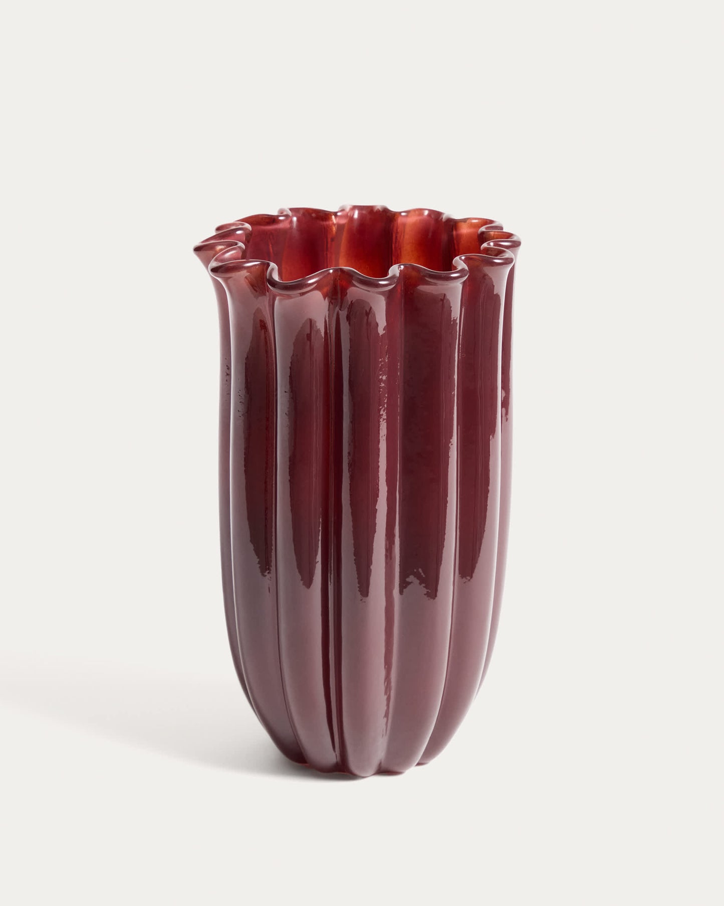 Vaso Cerine in vetro bordeaux 25 cm