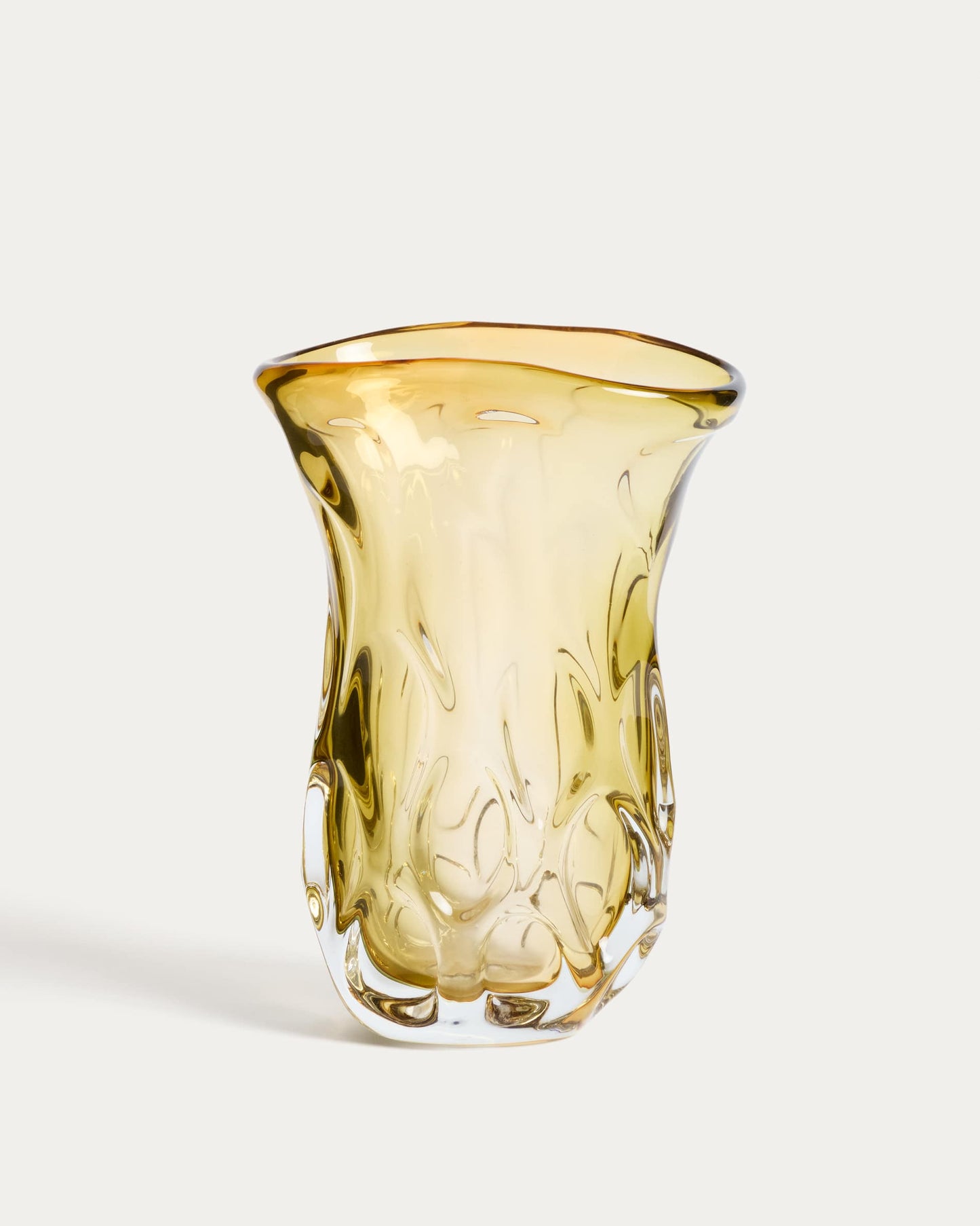 Vaso Sidula in vetro ambrato trasparente, 37 cm