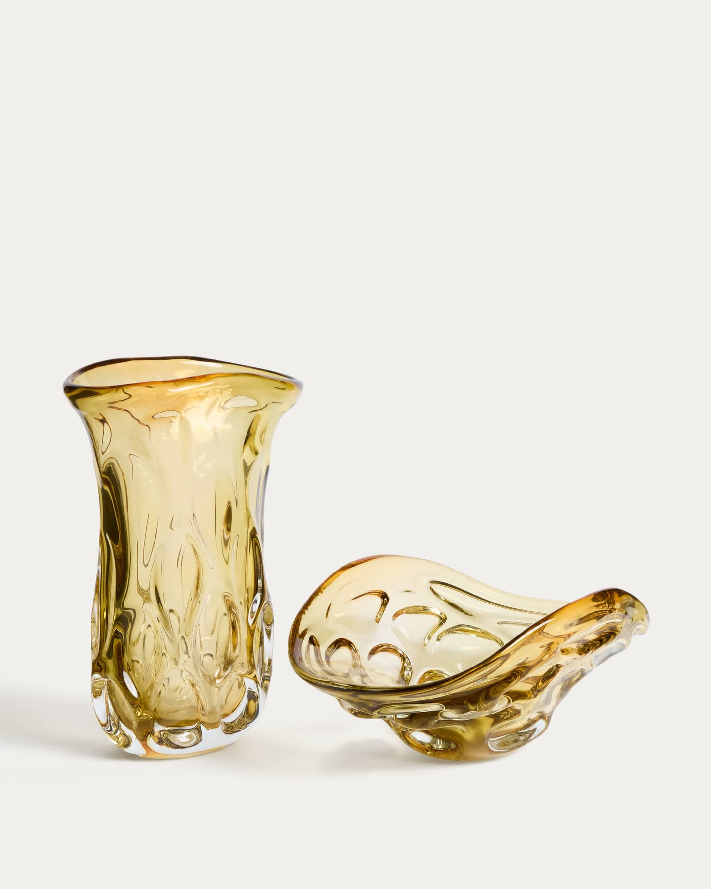 Vaso Sidula in vetro ambrato trasparente, 37 cm