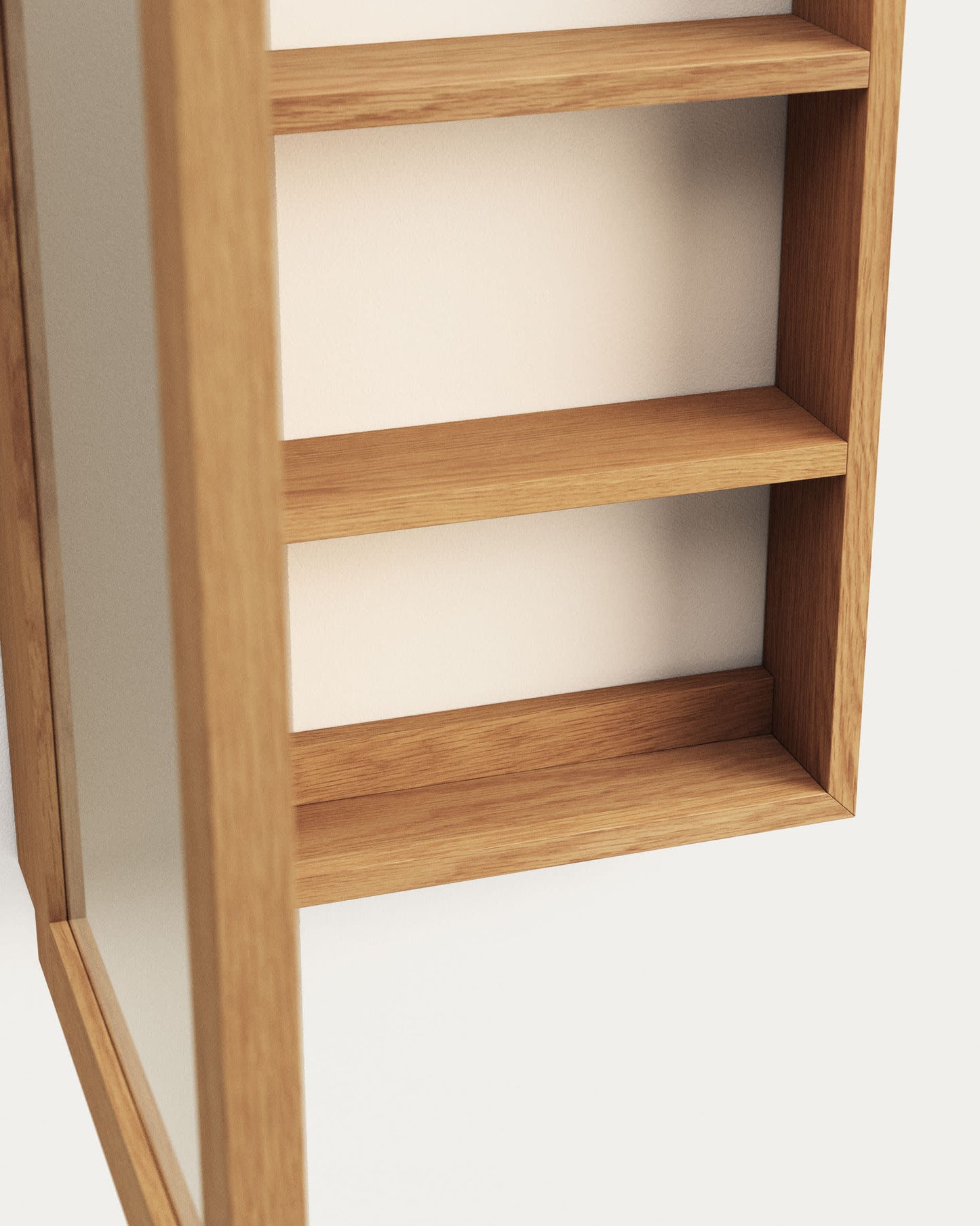 Mobiletto da bagno con specchio Kenta in legno massiccio di teak 50 x 70 cm